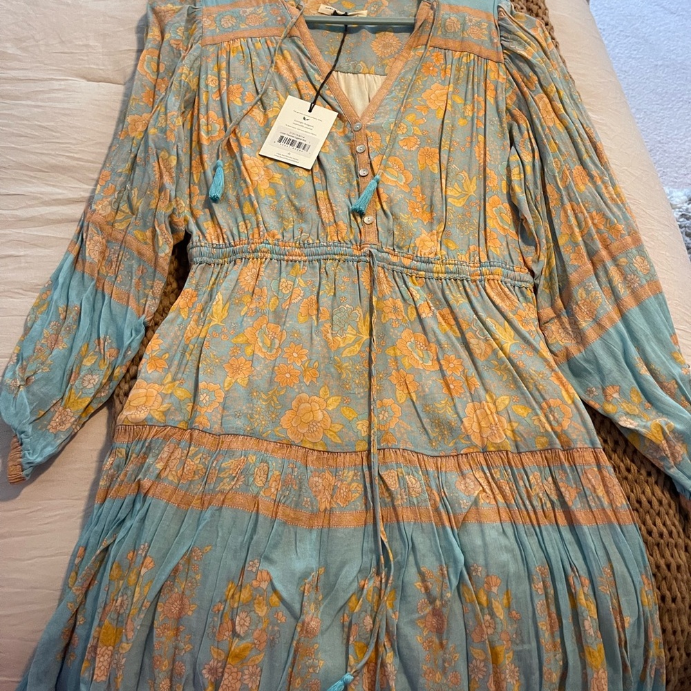 Spell VINTAGE Juniper PLAYDRESS size L Long Sleeve Dress - Picture 3 of 7